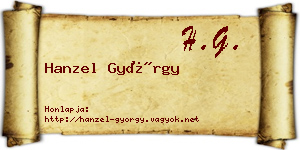Hanzel György névjegykártya