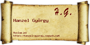 Hanzel György névjegykártya